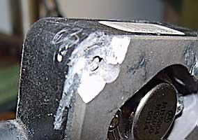 Corner sawed off