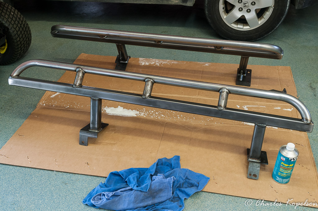 Wipe the parts down with solvent to remove any grease or oil.
