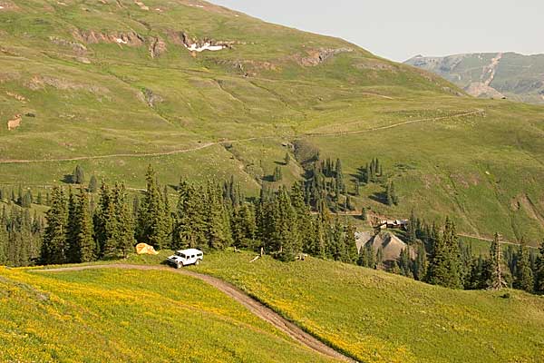 Camp in Picayne Gulch by Treasure Mountain