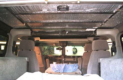 Reflectix Insulation on Ceiling of Hummer