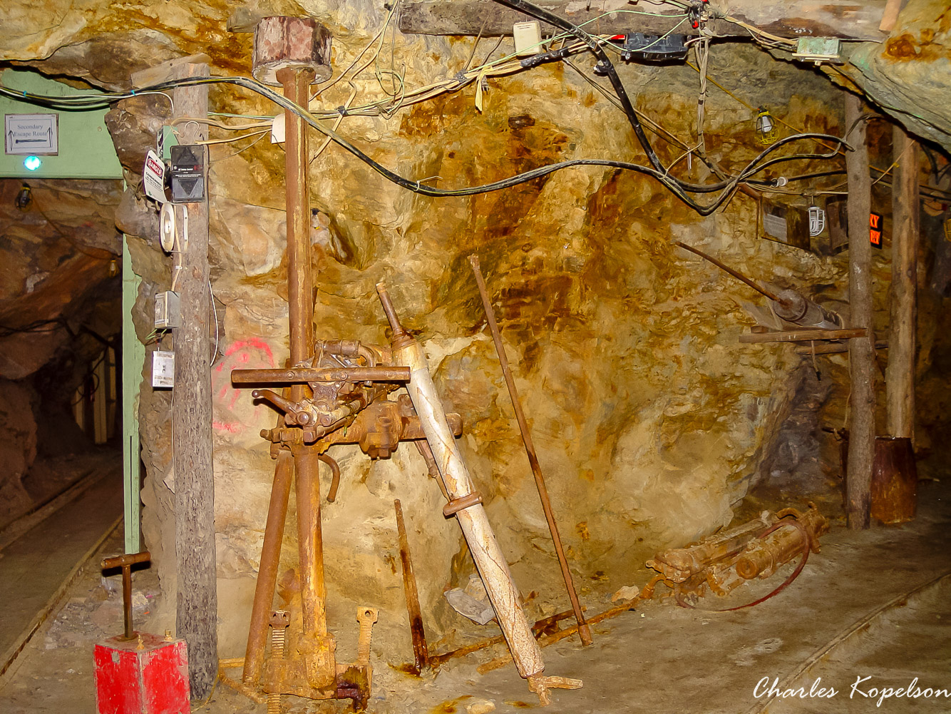 In the mine.