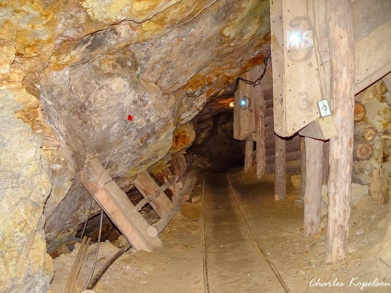 In the mine.